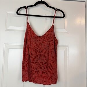 Rag & Bone Orange dot print camo tank top size Large